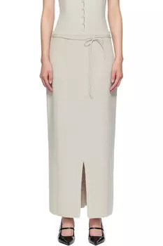 Прямая вязаная макси-юбка Le17Septembre, серый