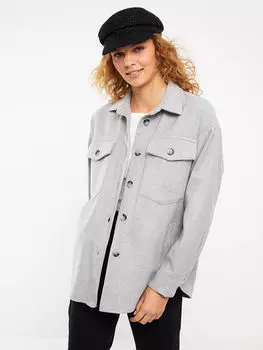 Прямая застежка на пуговицы спереди с длинным рукавом твидовая Женская куртка-рубашка Xside