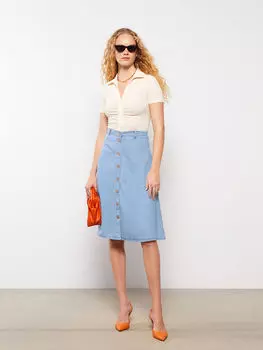 Прямая женская джинсовая юбка LCW Jeans
