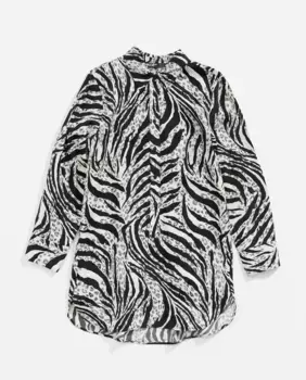 Прямая женская рубашка с анималистическим принтом Bimba y Lola, бежевый