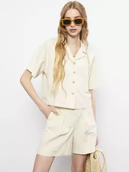 Прямая женская рубашка с коротким рукавом и застежкой спереди Xside