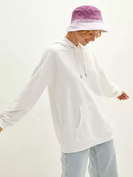 Прямая женская толстовка с длинным рукавом и воротником с капюшоном LCW Casual