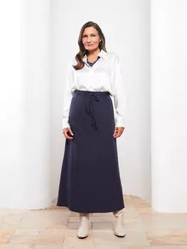 Прямая женская юбка из габардина трапециевидной формы с эластичной резинкой на талии LCW Grace