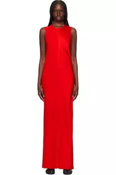 Прямое макси-платье Ami Paris, цвет poppy