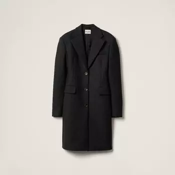 Прямое пальто из двойной шерсти Miu Miu, серый