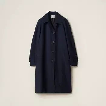 Прямое пальто из кид-мохера Miu Miu, синий