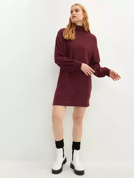 Прямое платье с длинным рукавом и полуводолазкой LCW Casual