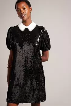 Прямое платье zarell с пайетками и рукавами-фонариками Ted Baker, черный