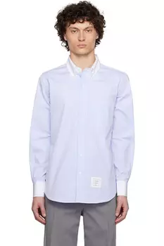 Прямого кроя рубашка с длинным рукавом Thom Browne, синий