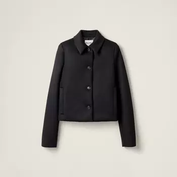 Прямой бархатный жакет Miu Miu, черный