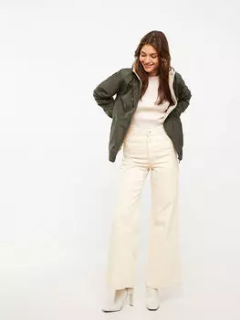 Прямой двусторонний женский плащ с капюшоном и длинными рукавами LCWAIKIKI Classic