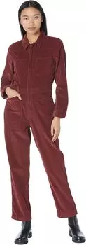 Прямой комбинезон из пестрого шнура Madewell, цвет Rich Burgundy