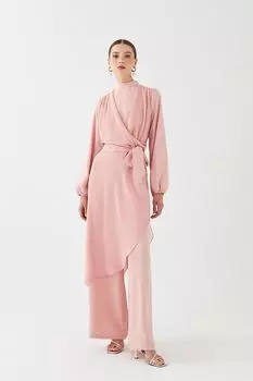 Прямой комбинезон с асимметричными сборками Lc Waikiki, розовый