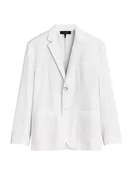 Прямой льняной блейзер rag & bone, белый