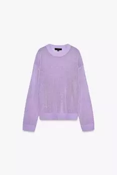 Прямой свитер однотонной вязки ZARA, цвет Lilac