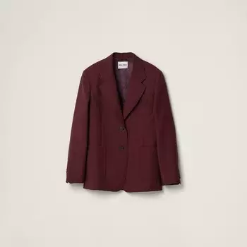 Прямой жакет из мохера Miu Miu, красный