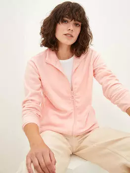 Прямой женский кардиган с длинным рукавом и воротником-стойкой LCW Casual