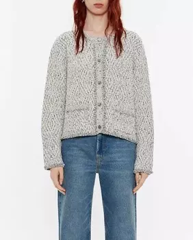 Прямой женский кардиган с карманами Bimba Y Lola, белый