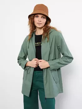 Прямой женский плащ с капюшоном и длинными рукавами LCW Casual