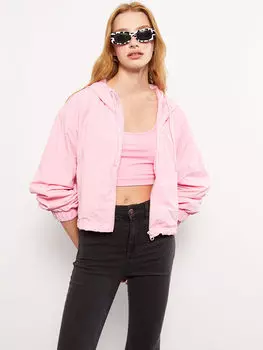 Прямой женский плащ с капюшоном и длинными рукавами LCW Casual