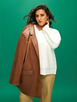 Прямой женский трикотажный свитер с круглым вырезом и длинными рукавами LCW Casual