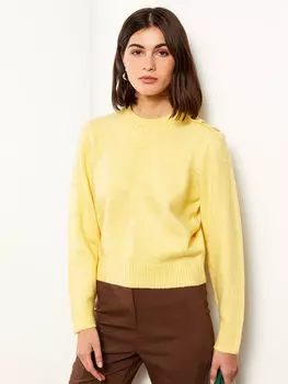 Прямой женский трикотажный свитер с круглым вырезом и длинными рукавами LCW Vision