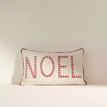 Прямоугольная декоративная подушка с вышивкой Noel Corte Ingls, красный