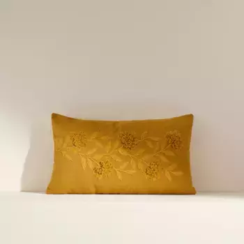 Прямоугольная декоративная подушка с вышивкой Yves El Corte Ingls, желтый