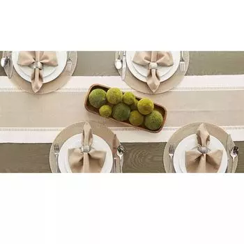 Прямоугольная дорожка для стола в бежево-коричневую полоску добби размером 13 x 108 дюймов