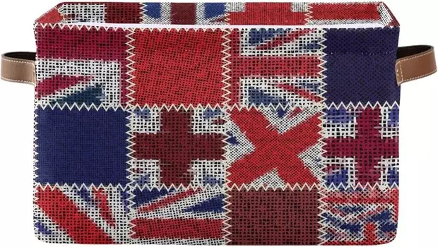 Прямоугольная корзина для хранения с флагом, органайзер, полка для мусора, корзины для одежды для домашнего офиса, общежития Bzocm, Flag