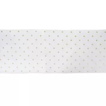 Прямоугольная настольная дорожка в белый и золотой цвет, 90 дюймов, в горошек