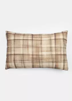Прямоугольная подушка в клетку Croff, коричневый