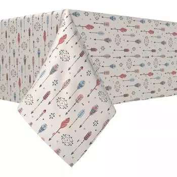 Прямоугольная скатерть, 100% хлопок, 52х104 дюйма, этнические стрелки
