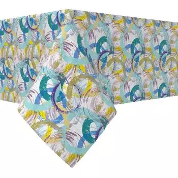 Прямоугольная скатерть, 100 % хлопок, 52х104 дюйма, цветочный 190