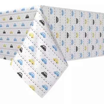 Прямоугольная скатерть, 100 % хлопок, 52х84 дюйма, в автомобильную полоску.