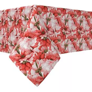 Прямоугольная скатерть, 100 % хлопок, 52х84 дюйма, цветочный 197