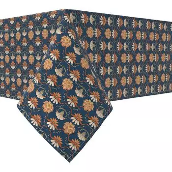 Прямоугольная скатерть, 100 % хлопок, 52х84 дюйма, цветочный 145