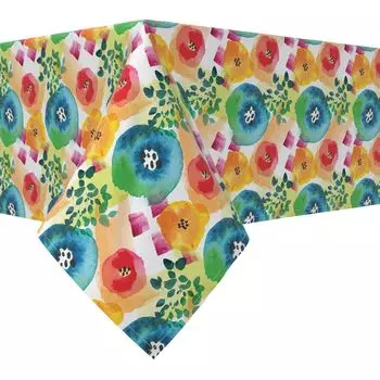 Прямоугольная скатерть, 100 % хлопок, 52x104 дюйма, цветочный узор 192