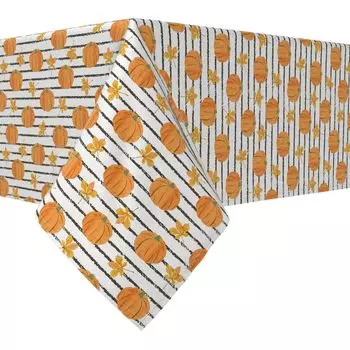 Прямоугольная скатерть, 100 % хлопок, 52x104 дюйма, абстрактная осенняя полоска.