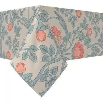 Прямоугольная скатерть, 100 % хлопок, 52x104 дюйма, цветочный 10