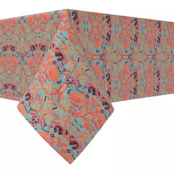 Прямоугольная скатерть, 100 % хлопок, 52x104 дюйма, цветочный 60