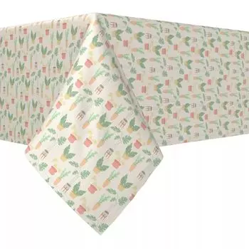 Прямоугольная скатерть, 100 % хлопок, 52x120 дюймов, горшечные растения.