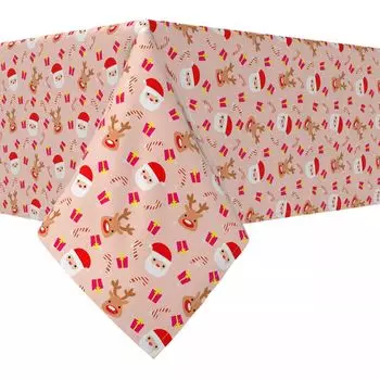 Прямоугольная скатерть, 100 % хлопок, 52x120 дюймов, с милым рождественским узором