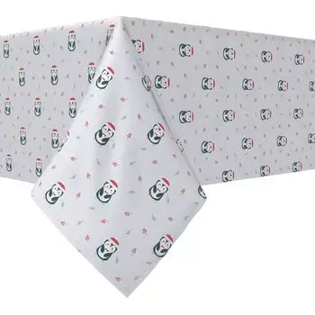 Прямоугольная скатерть, 100% хлопок, 52x120 дюймов, Рождественские пингвины