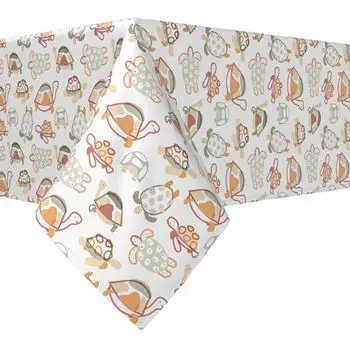 Прямоугольная скатерть, 100 % хлопок, 52x120 дюймов, черепахи-каракули.
