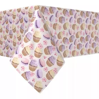 Прямоугольная скатерть, 100 % хлопок, 52x84 дюйма, Violet Sweets.