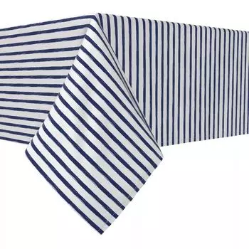 Прямоугольная скатерть, 100 % хлопок, 52x84 дюйма, темно-синяя кисть Stroke Stripe.