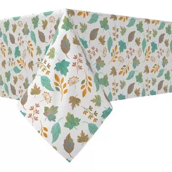Прямоугольная скатерть, 100 % хлопок, 52x84 дюйма, окрашенные листья.
