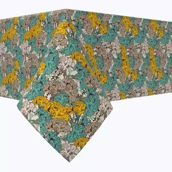 Прямоугольная скатерть, 100 % хлопок, 52x84 дюйма, цветочный 230