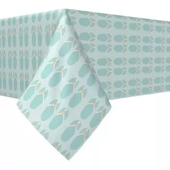 Прямоугольная скатерть, 100 % хлопок, 52x84 дюйма, шлепанцы в виде морской звезды